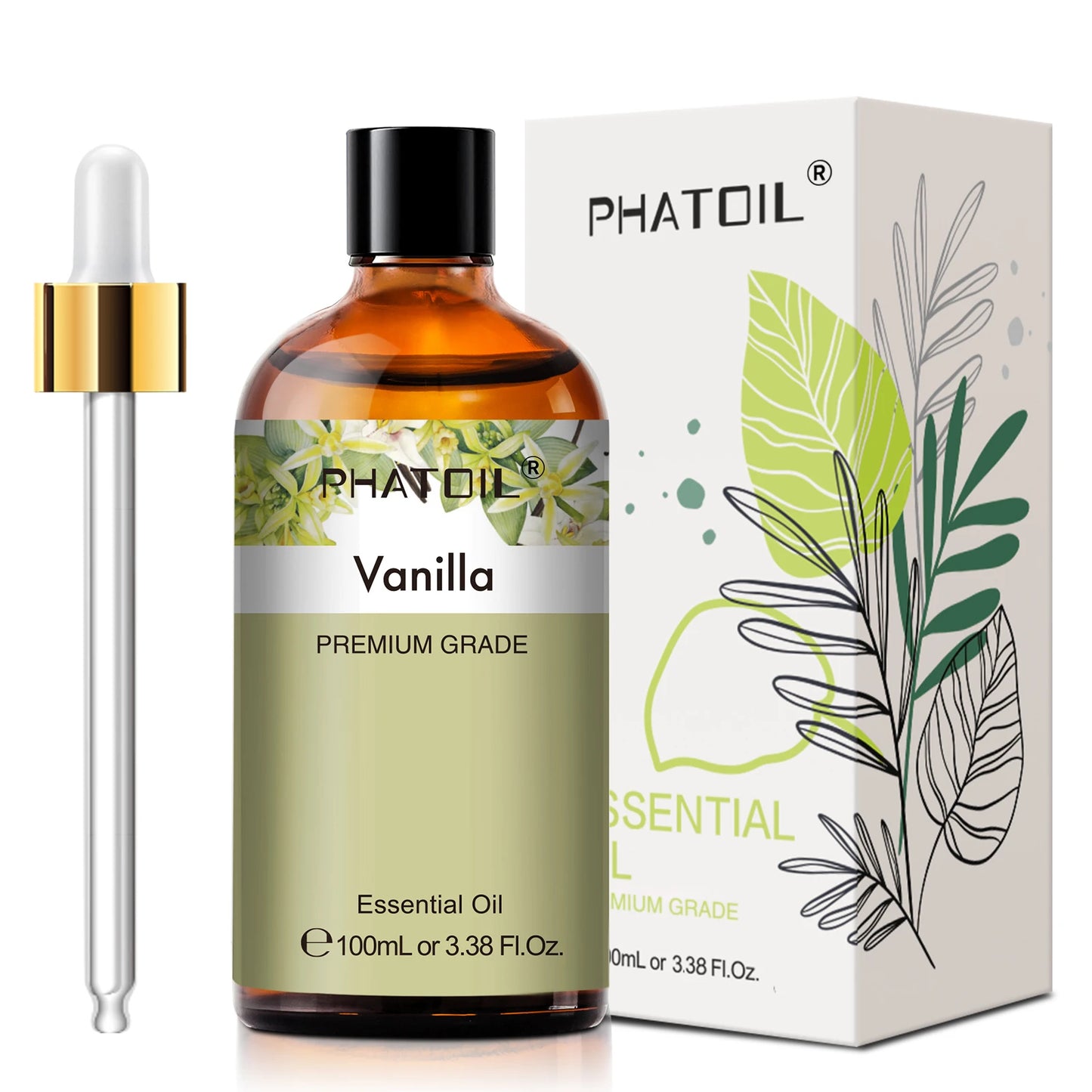 PHATOIL Pure Natural Essential Oils Lavender Jasmine Vanilla Eucalyptus