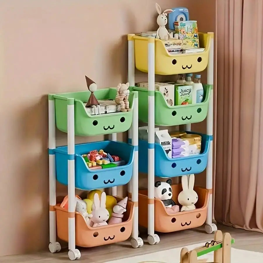Three To Five Layer Multifunctional Storage Rack On Wheels