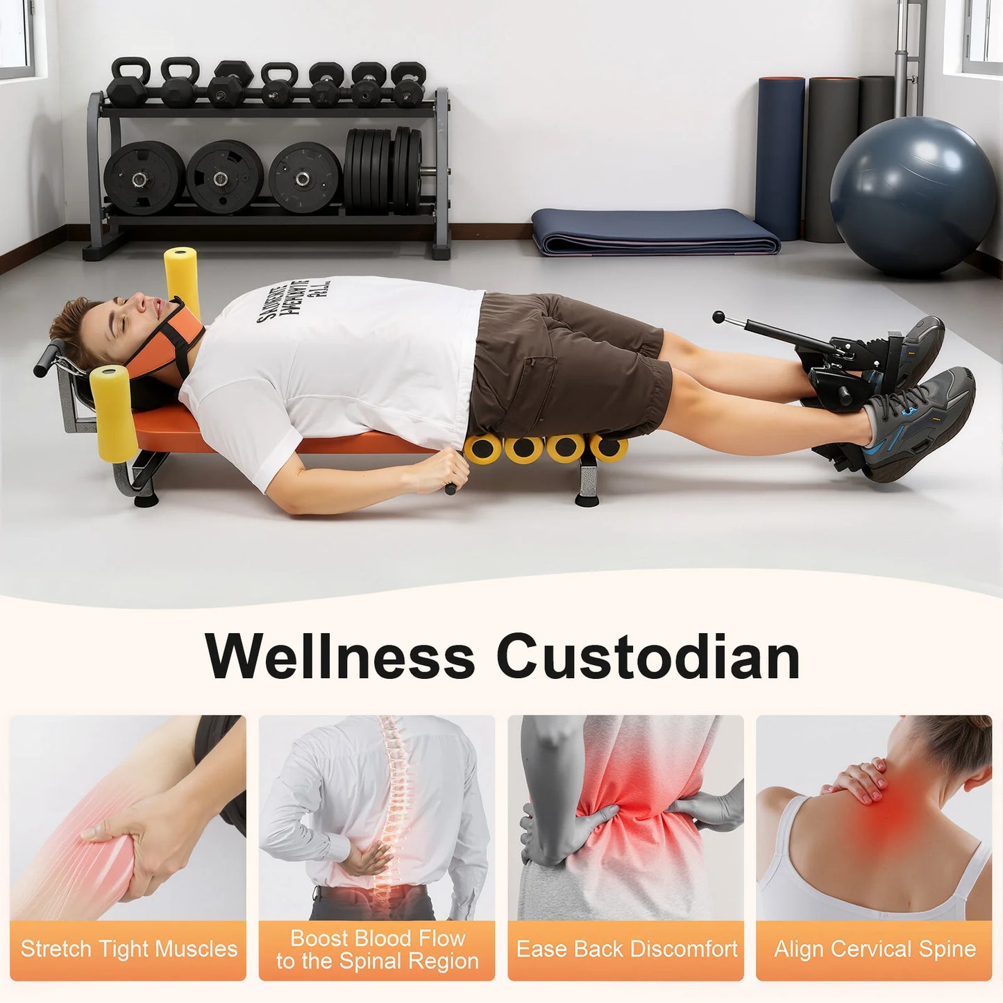 Adjustable Back Stretch Bench For Spinal Decompression And Neck Pain Relief
