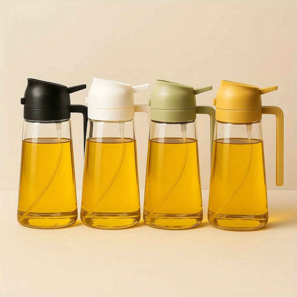 Novelty Moon Glass Oil Spray Bottles Drip Proof Dual Use Pour And Spray