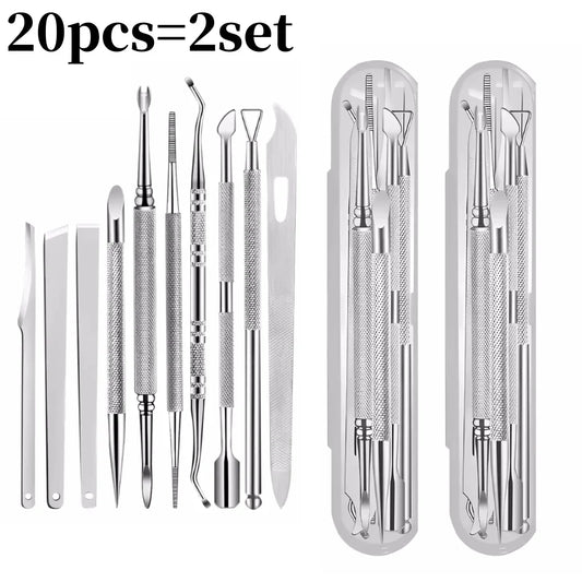 Stainless Steel Pedicure Tool Set 10pcs For Foot Callus And Cuticle Care
