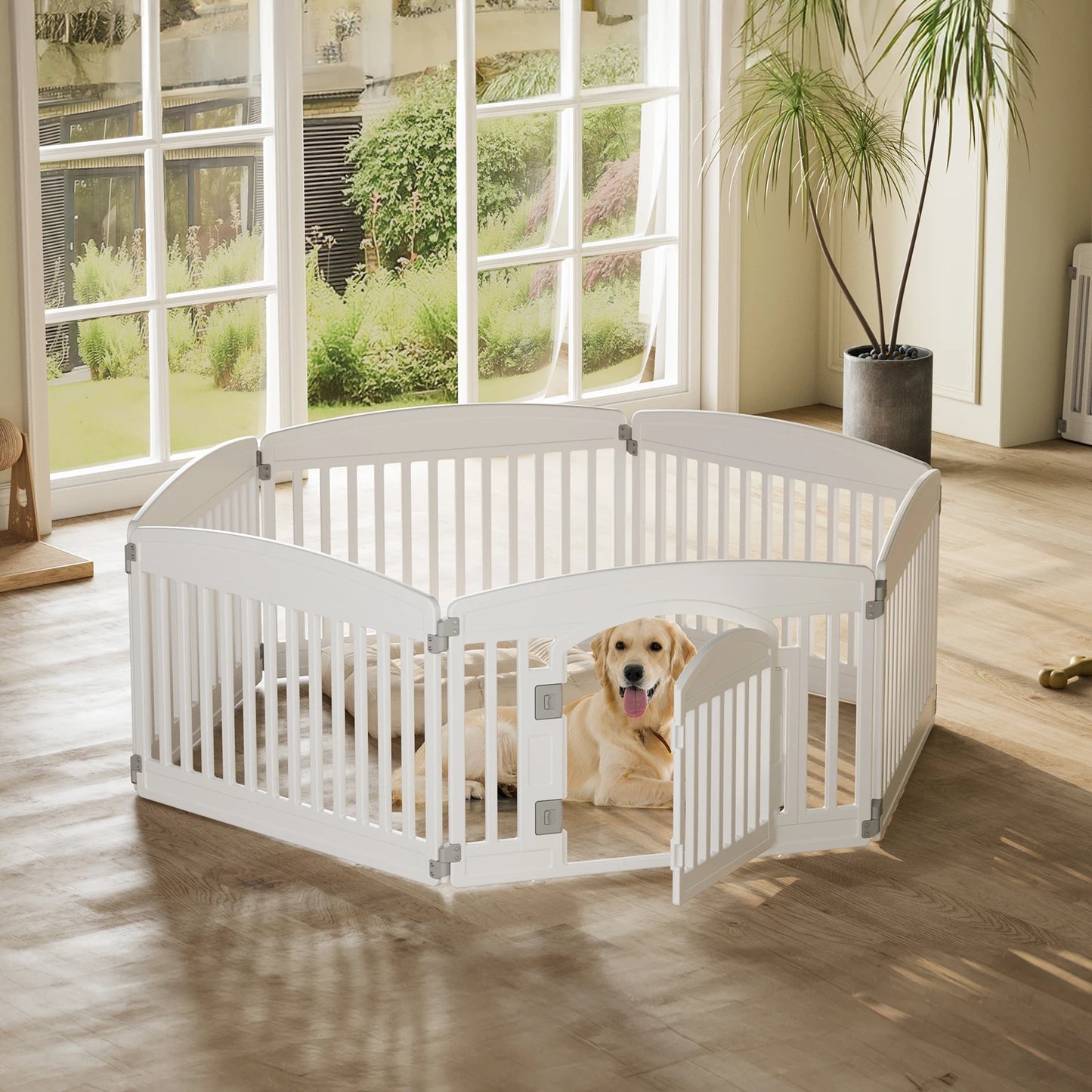 JHK Plastic Dog Playpen Six Panel Indoor Outdoor Portable