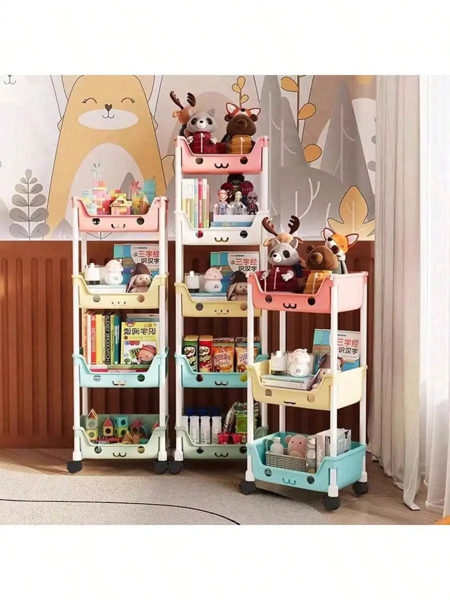 Three To Five Layer Multifunctional Storage Rack On Wheels