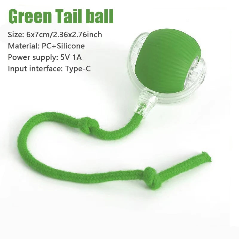 Rechargeable Smart Cat Toy Automatic Rolling Ball Imitating Mouse Tail
