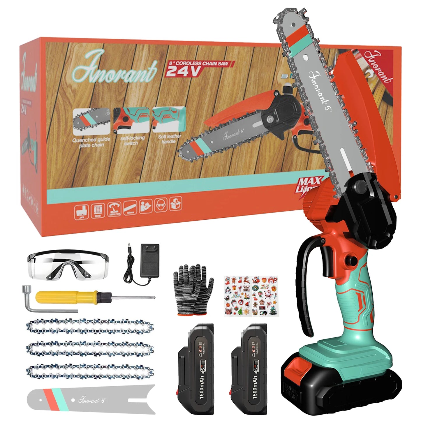 Mini Cordless Chainsaw With Dual Batteries For Portable Tree Cutting
