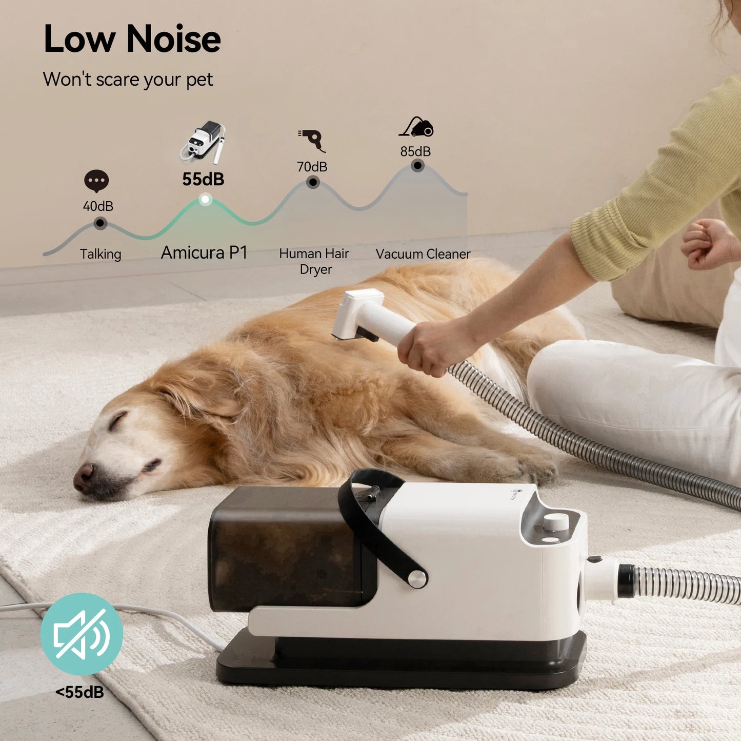 P1 Vacuum Cleaner And Hair Dryer For Pet Grooming Kit