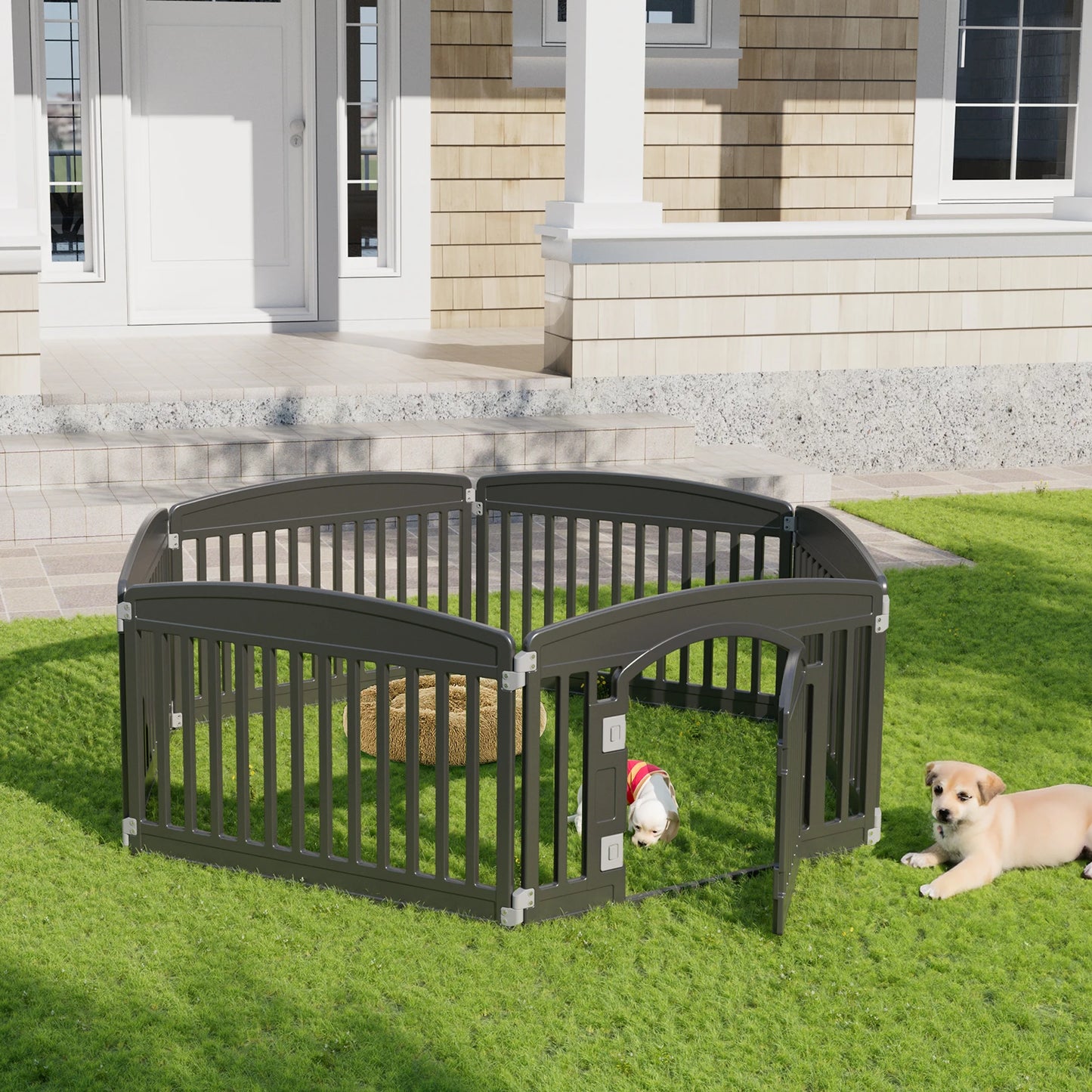 JHK Plastic Dog Playpen Six Panel Indoor Outdoor Portable