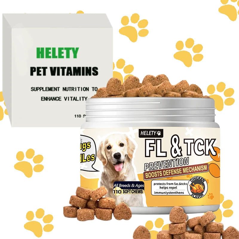 All Natural Dog Flea and Tick Chews for Skin Relief