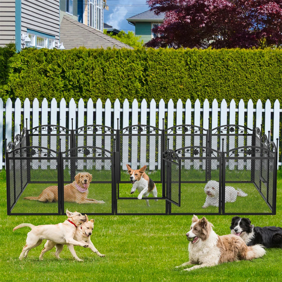 BINGOPA 8-Panel Heavy Duty Dog Playpen With Waterproof Pad