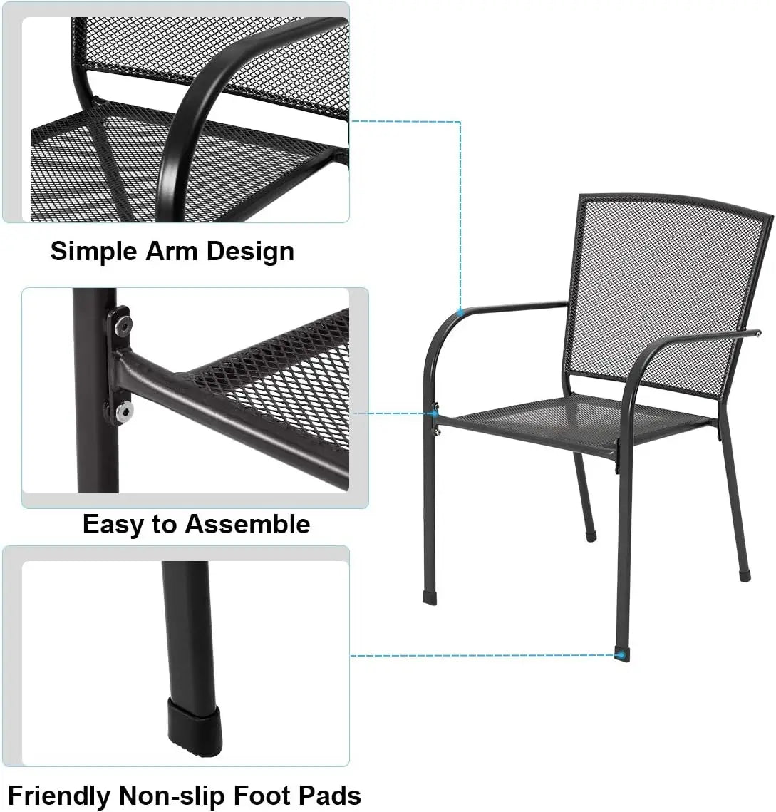 Outdoor 5 Piece Table And Chair Set With Umbrella Hole