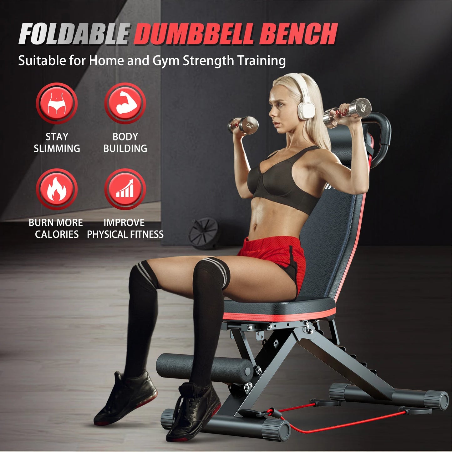 Foldable Dumbbell Bench 14-In-1 Multi-Functional Home Gym Pre-Assembled