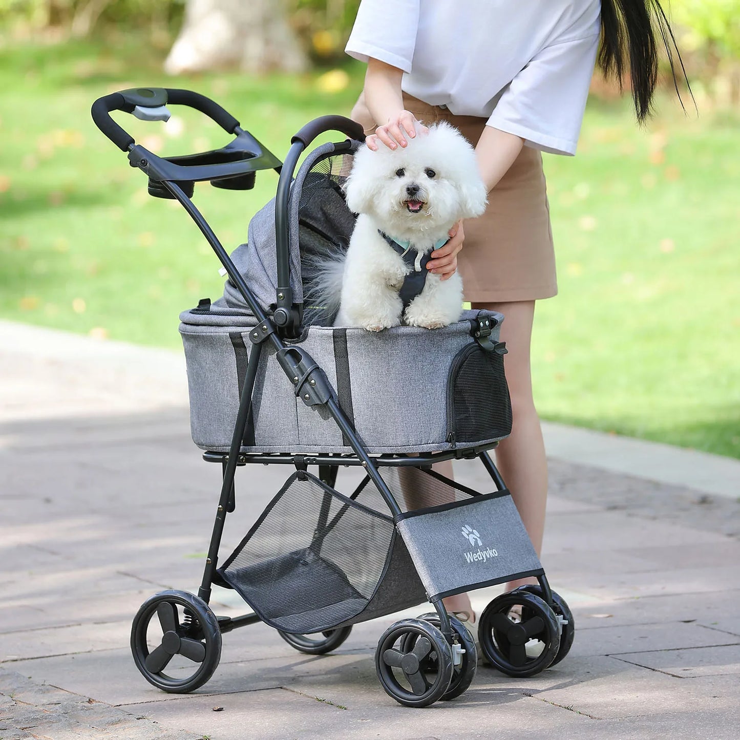 3 In 1 Pet Stroller With Removable Carrier For Small And Medium Pets