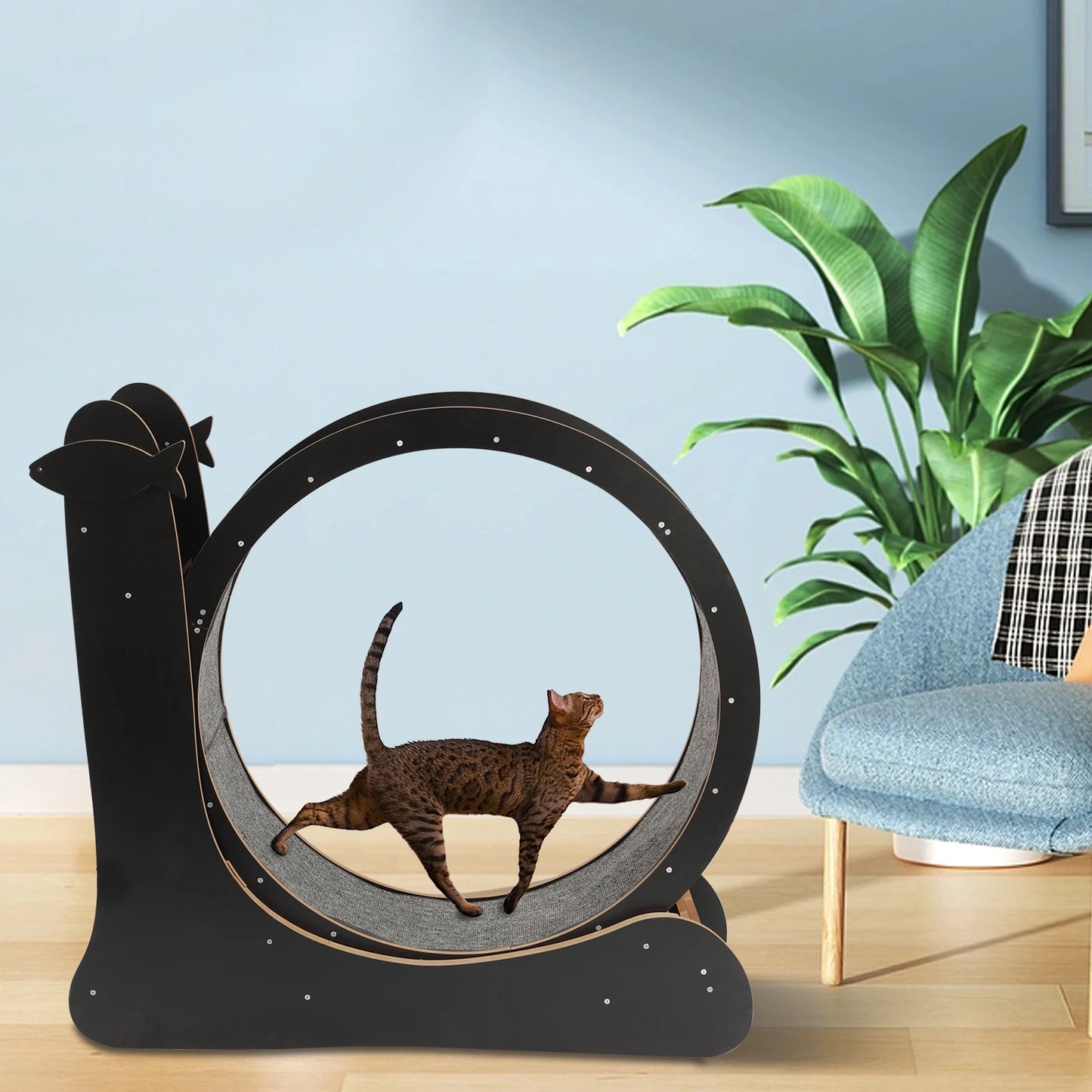 Cat Exercise Wheel Treadmill With Carpeted Runway Toy