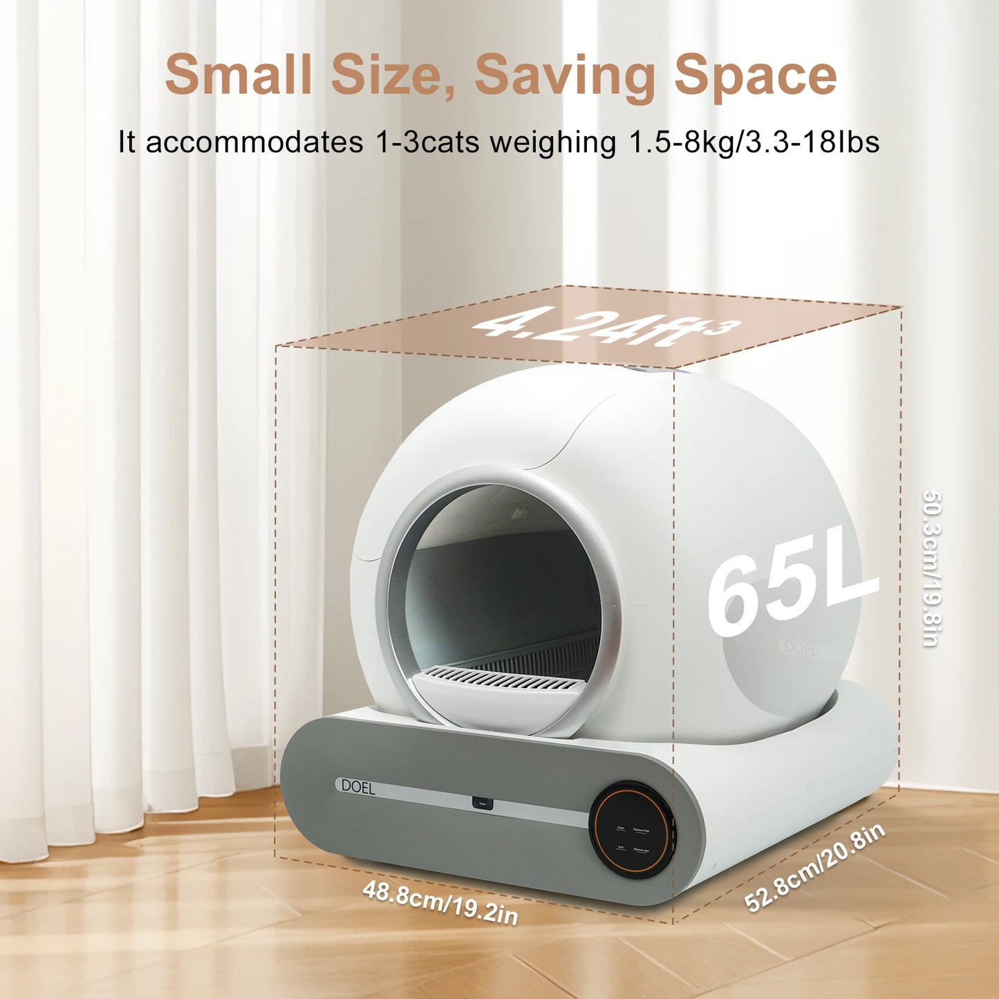 DOEL Automatic Self Cleaning Cat Litter Box With WiFi App Control