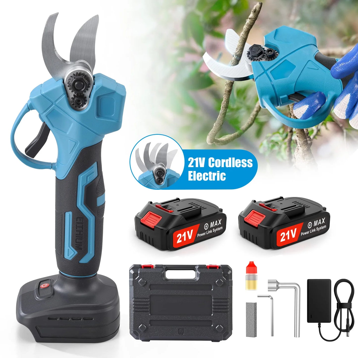 Brushless Electric Pruning Shears With 21V 2Ah Battery
