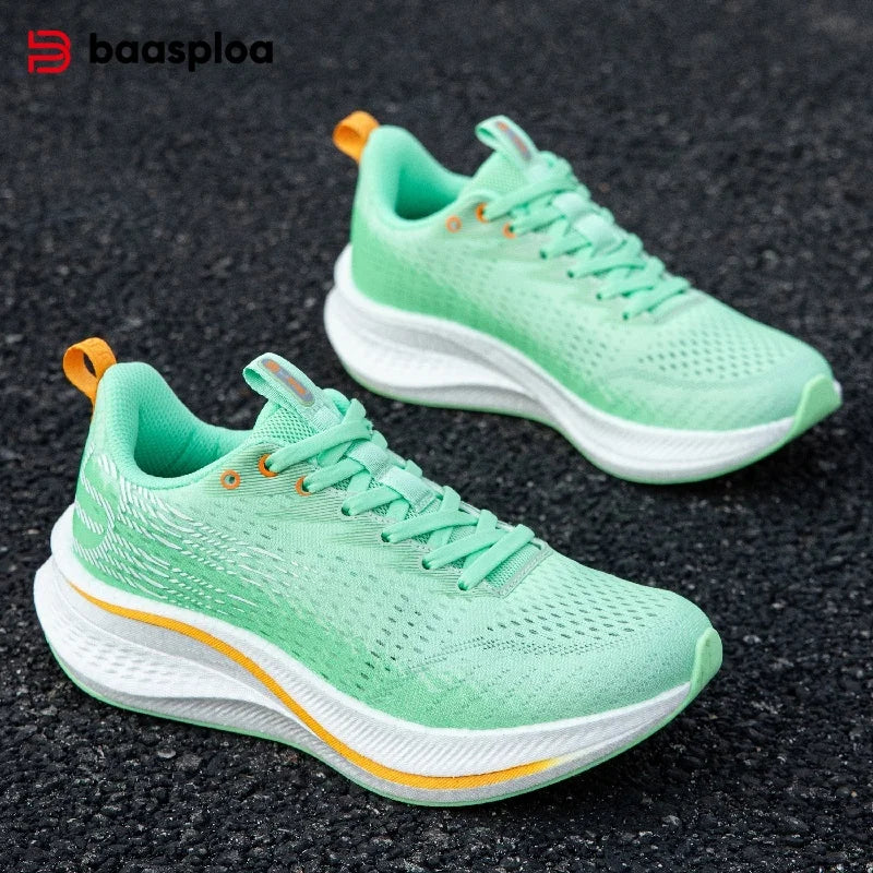 Baasploa Women Running Shoes Carbon Plate Non Slip Breathable Sneakers