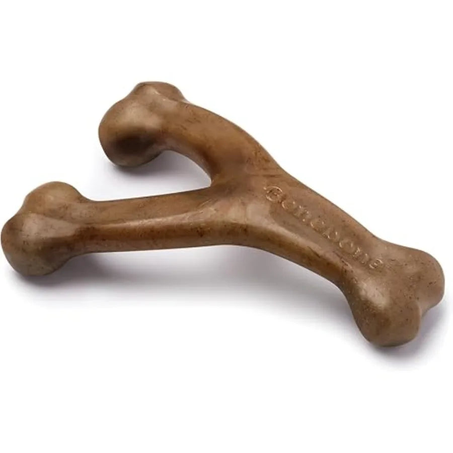 Wishbone Durable Dog Chew Toy Real Bacon For Aggressive Chewers