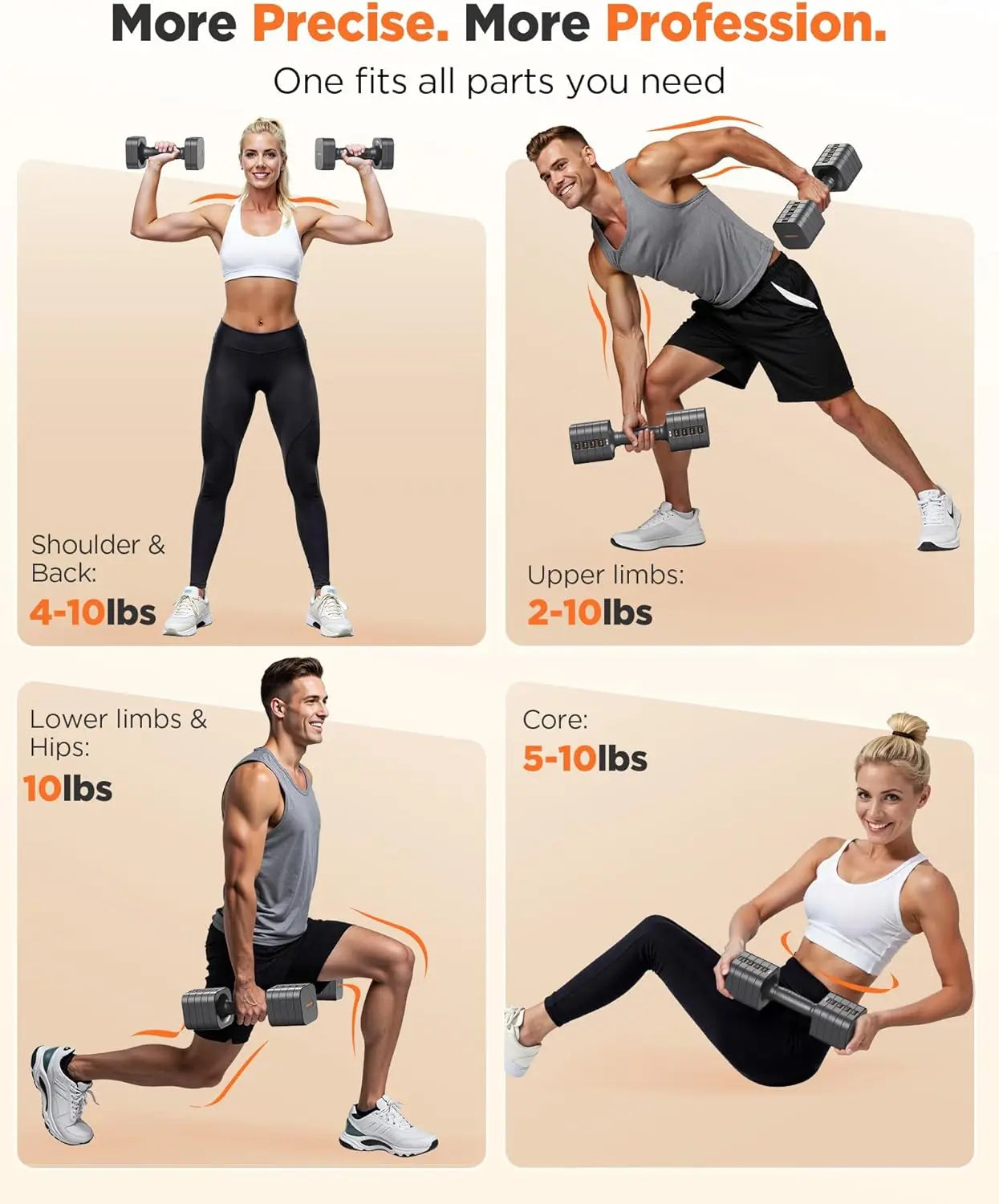 FED Fitness Feierdun 5-In-1 Adjustable Dumbbells Set