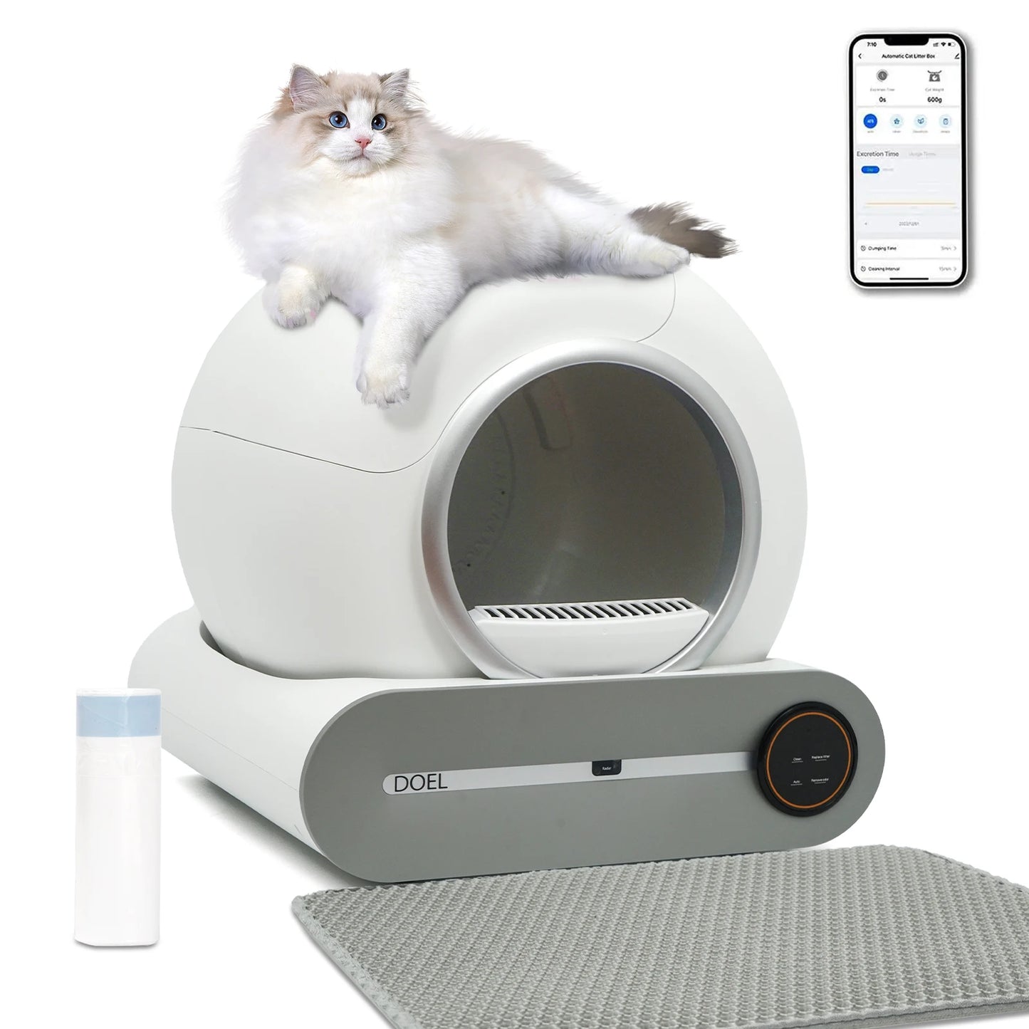 DOEL Automatic Self Cleaning Cat Litter Box With WiFi App Control