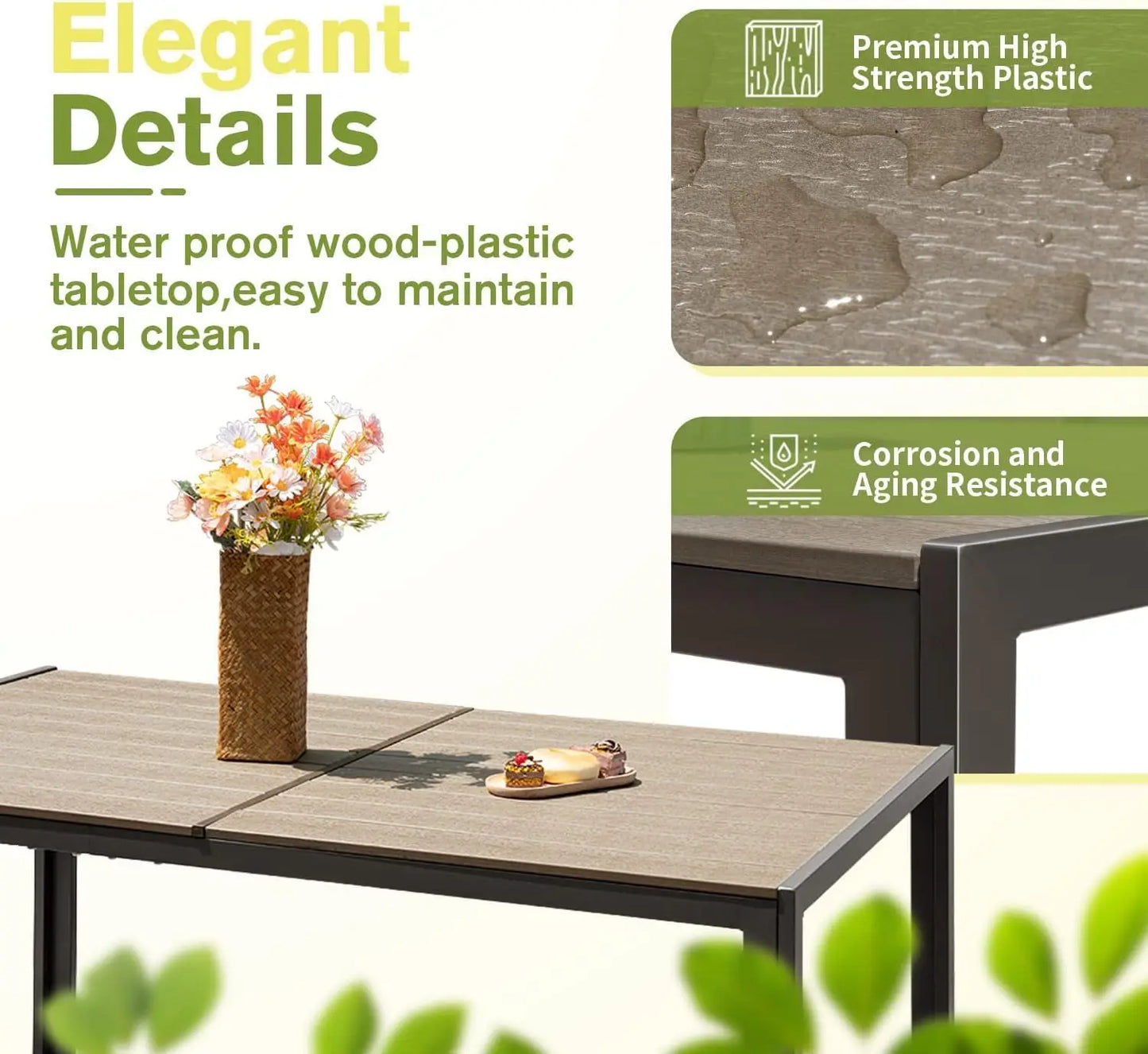 Patio Dining Set 7 Piece Outdoor Furniture With Large Table