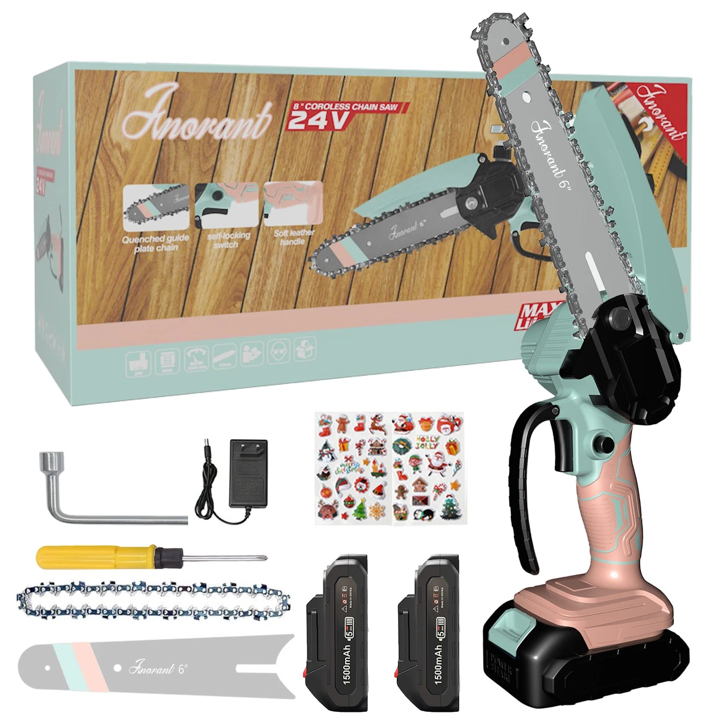 Mini Cordless Chainsaw With Dual Batteries For Portable Tree Cutting