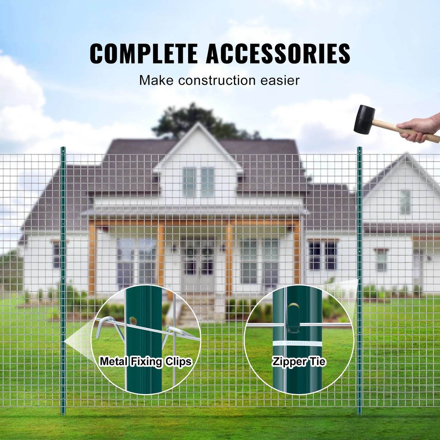 SucceBuy Heavy Duty Fence Post Stakes Carbon Steel For Outdoor Fencing