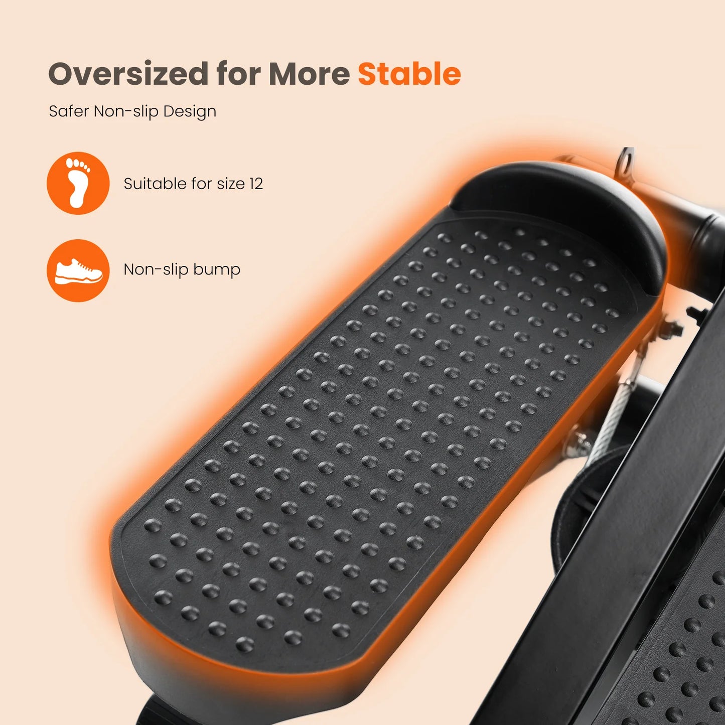 Mini Stepper With Resistance Bands Hydraulic Home Cardio Machine