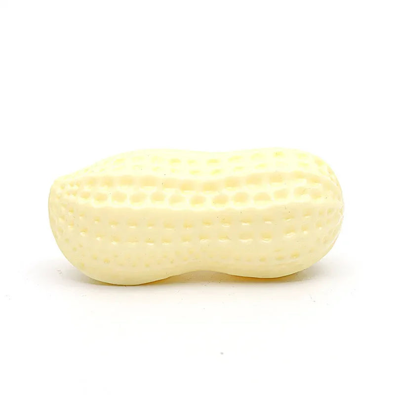 Peanut Shaped Dog Chew Toy With Squeaker Rubber TPR Interactive