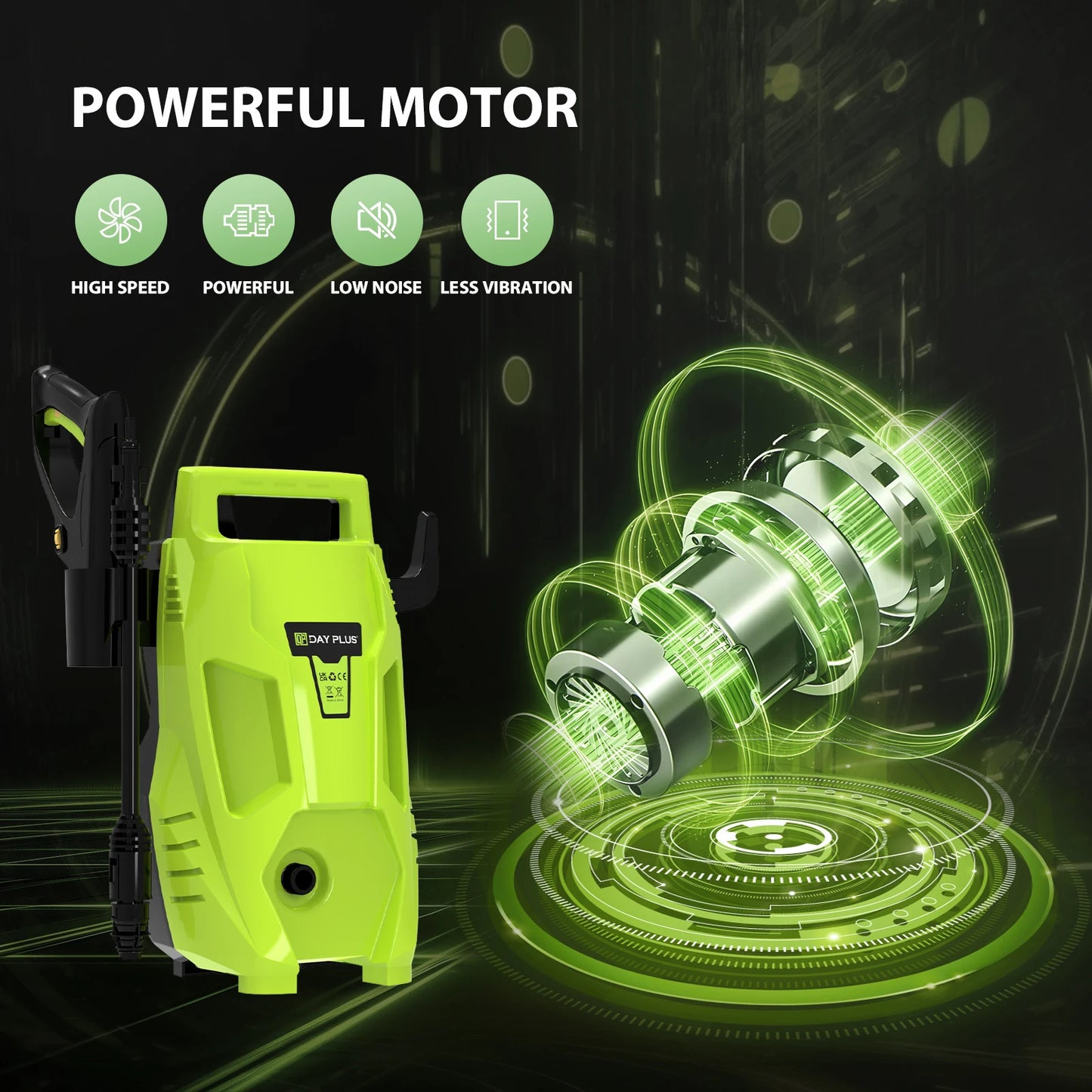DayPlus High Pressure Washer Cleaner 1.32GPM Multi-In-1 Jet Nozzle Portable