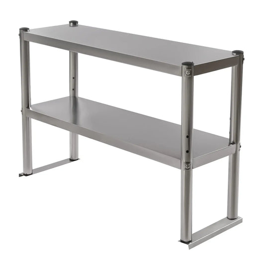 Bymaocar Double Overshelf Stainless Steel 2Tier Prep and Work Shelf