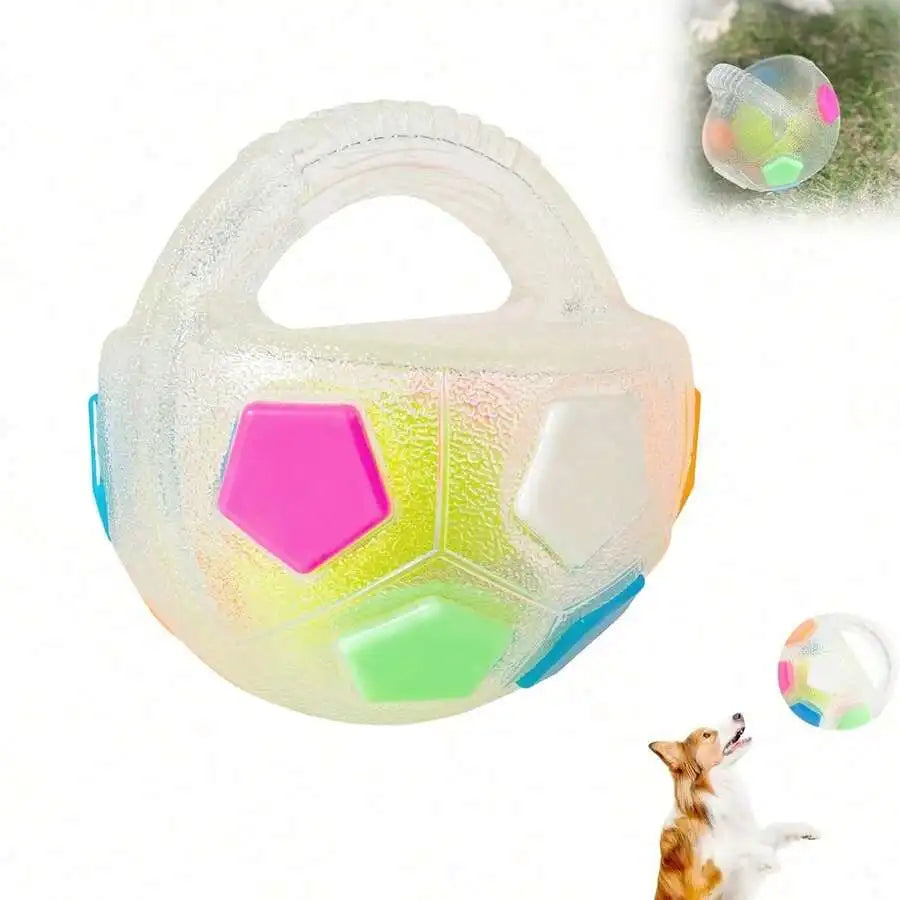 Chew-Tough Soccer Ball Dog Toy for Retrieval Training Squeaky