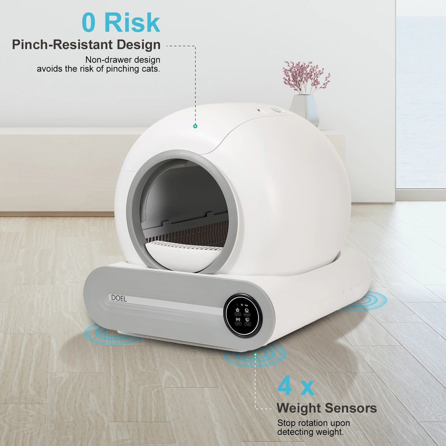 DOEL Automatic Self Cleaning Cat Litter Box With WiFi App Control