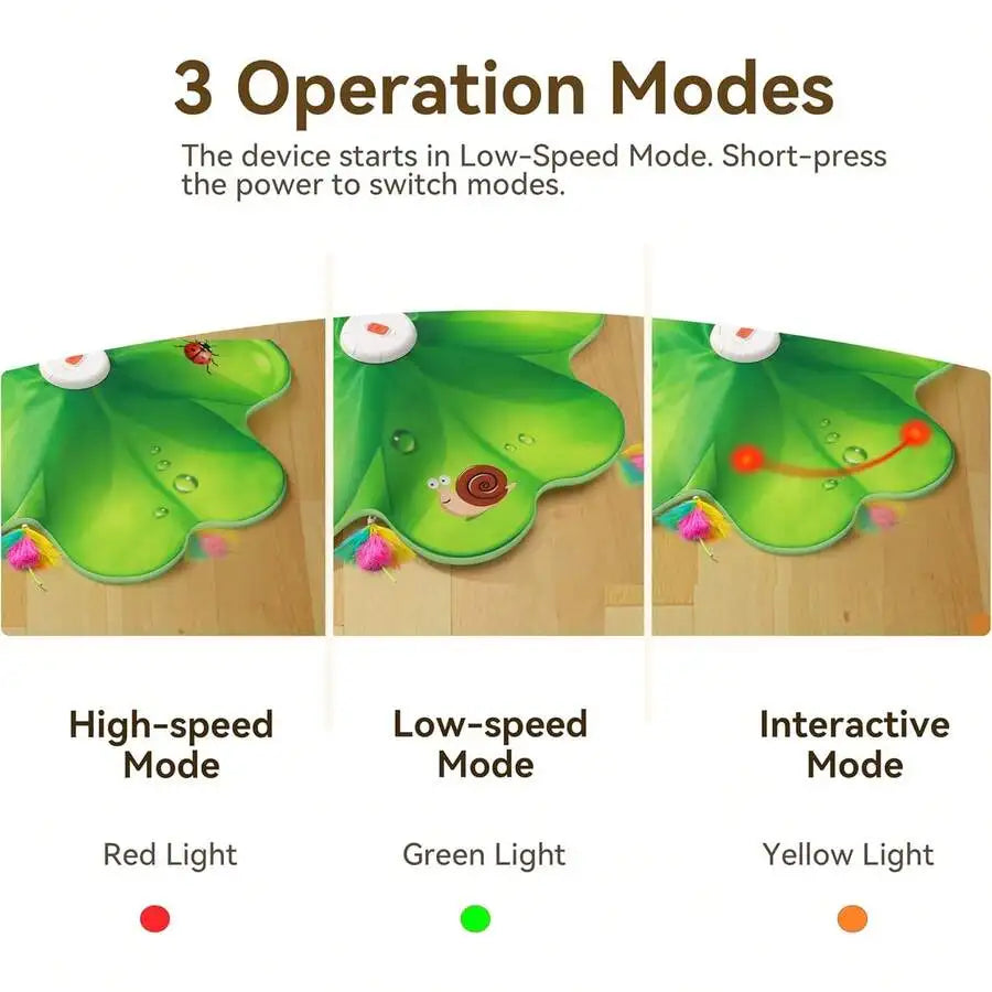 Interactive Cat Toy With LED Dot And Feather Playful Fun