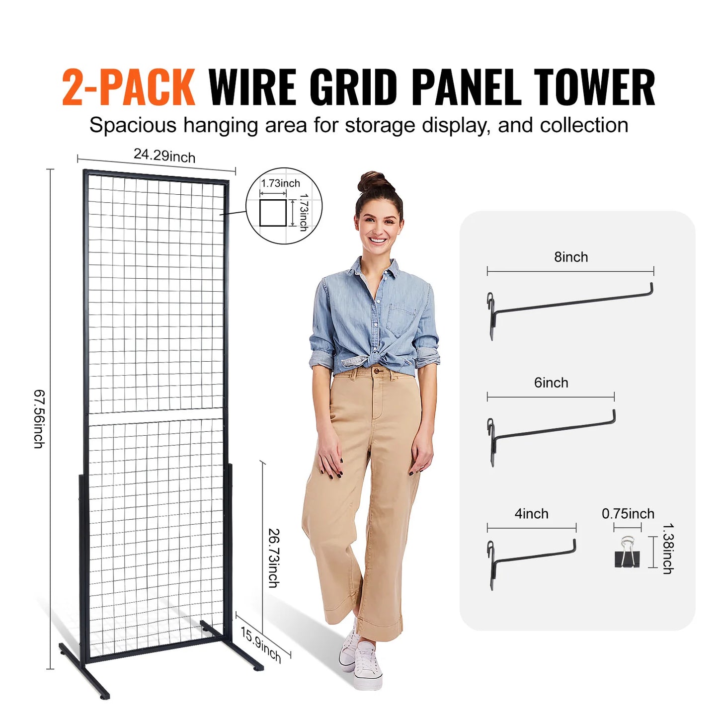SucceBuy Grid Wall Panels Tower Wire Gridwall Display Racks