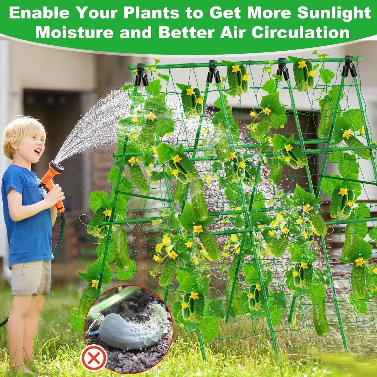 HiMISS Metal A-Frame Garden Trellis For Climbing Plants