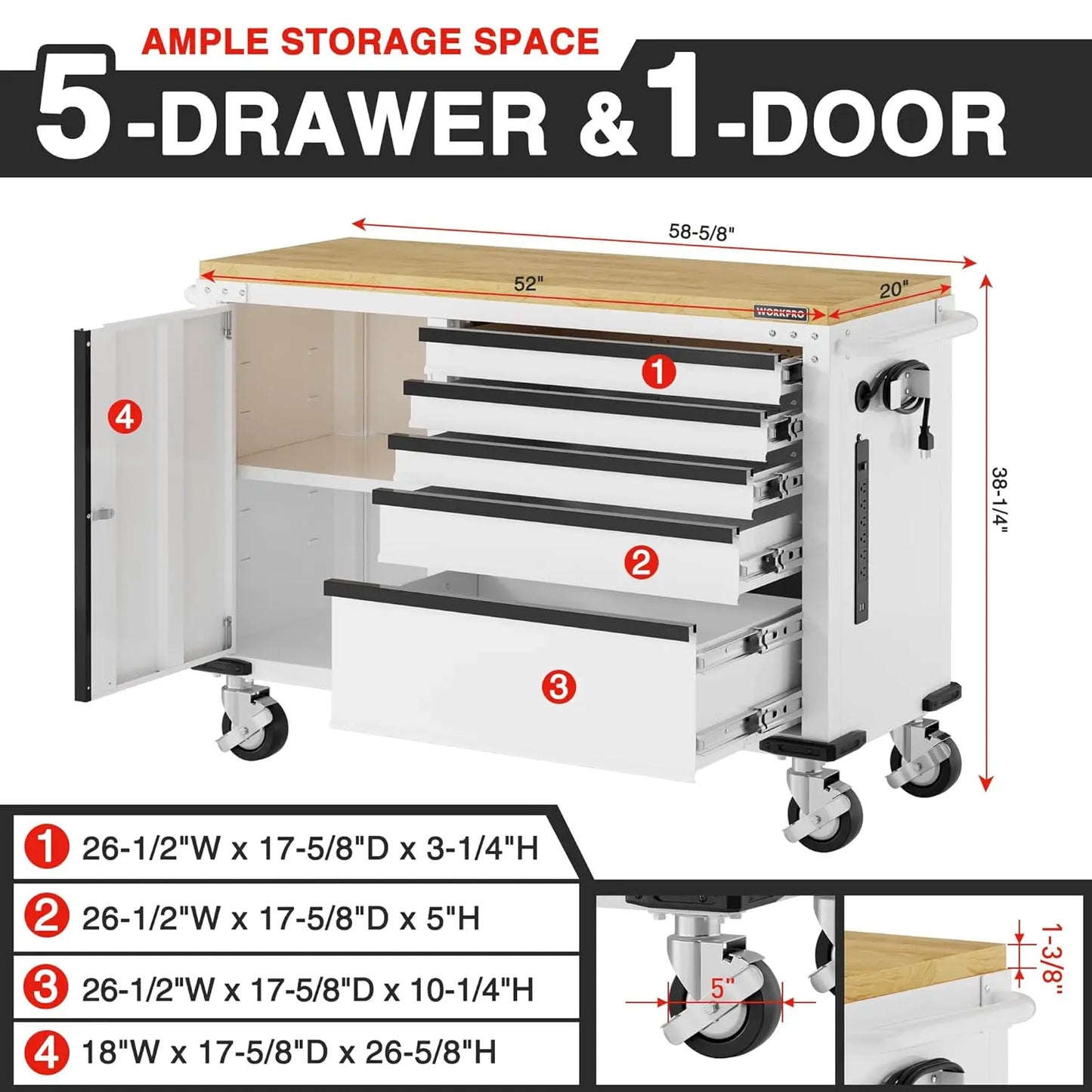 Heavy Duty Rolling Tool Chest With Locking System