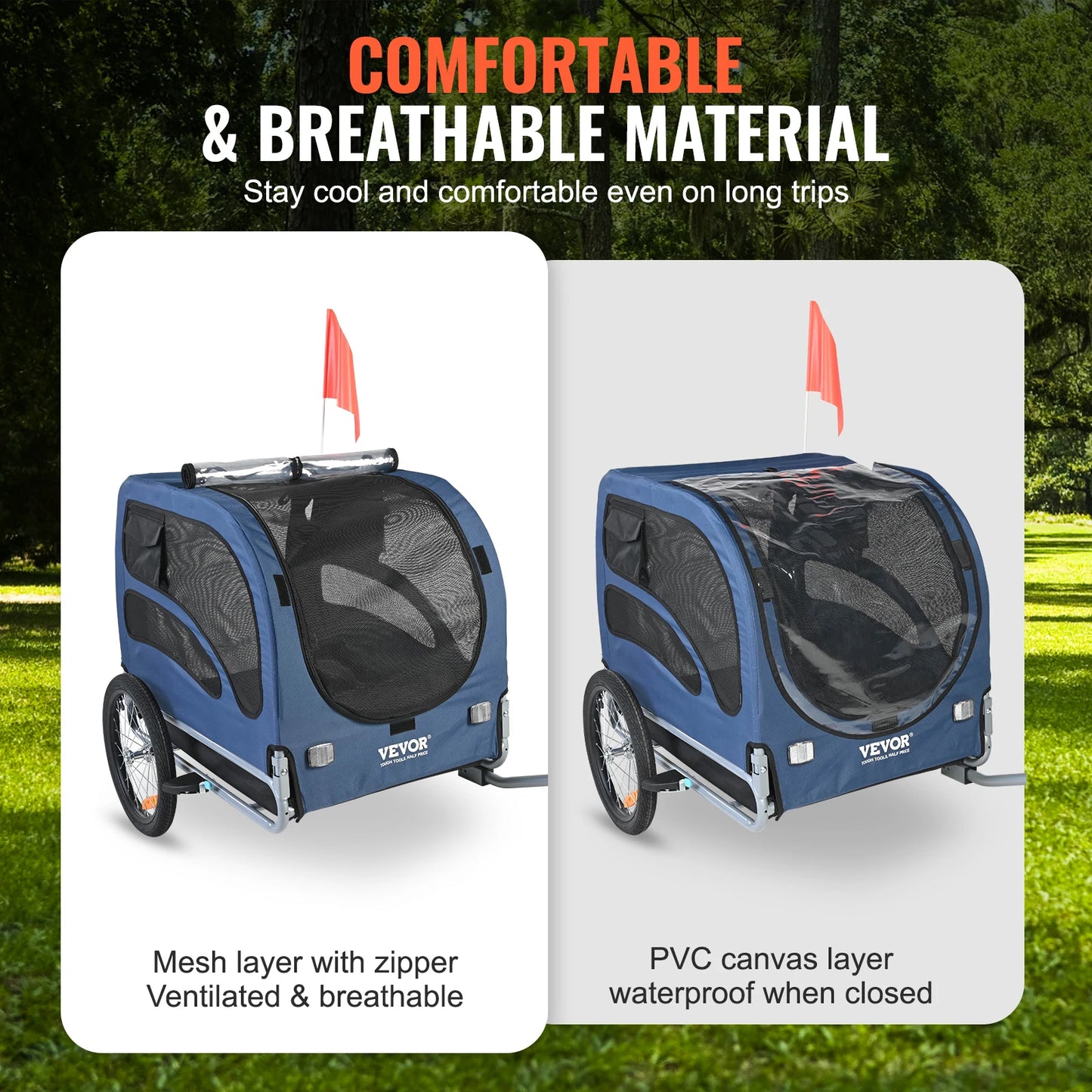 Dog Bike Trailer Carrier With Coupler And Reflectors