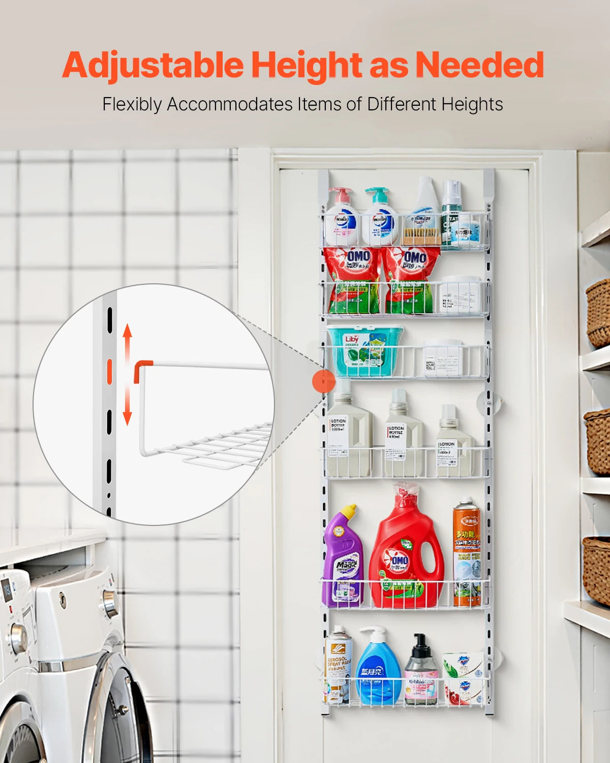 VEVOR Over Door Pantry Organizer Heavy-Duty Steel Shelving