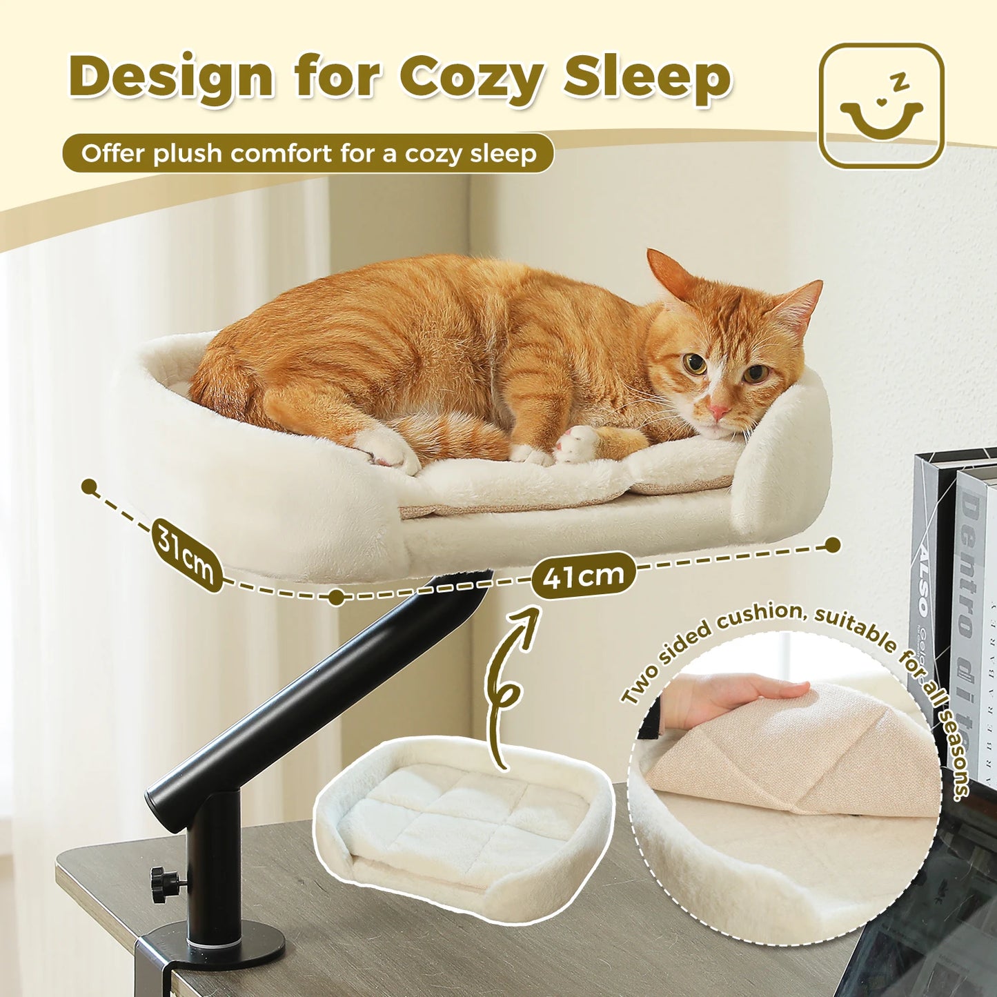PAWZ Road Cat Desk Bed 360 Rotating Hammock for Desk