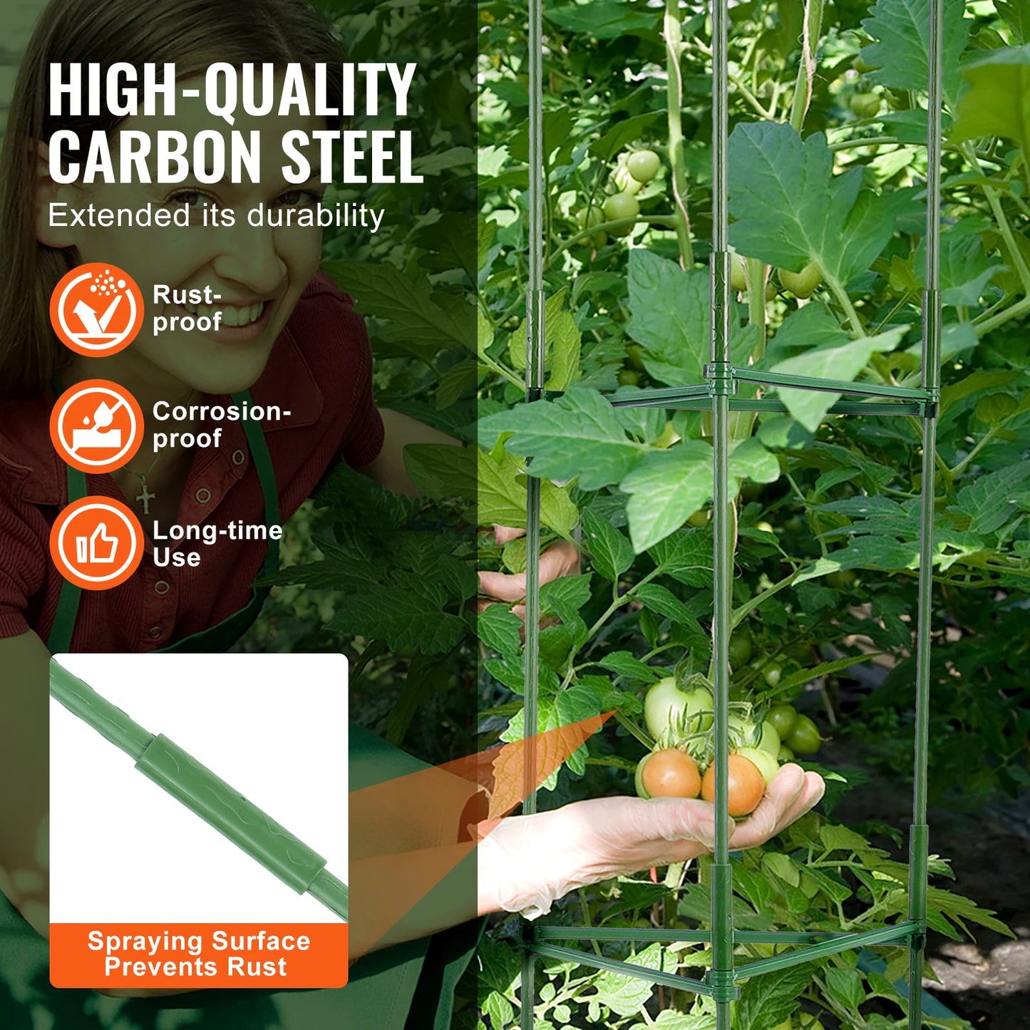 SucceBuy 6 Pack Tomato Cages for Garden Trellis and Support