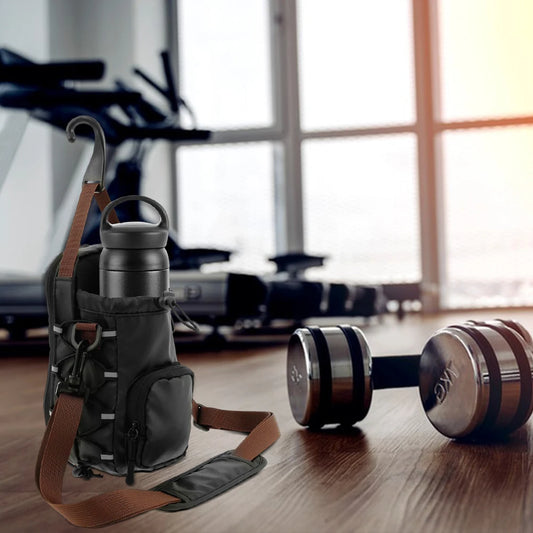 Magnetic Gym Sling Bag with Water Bottle Holder Gym Crossbody Bag Gym Bottle Carrier Bag for Travel Sports Work Fitness