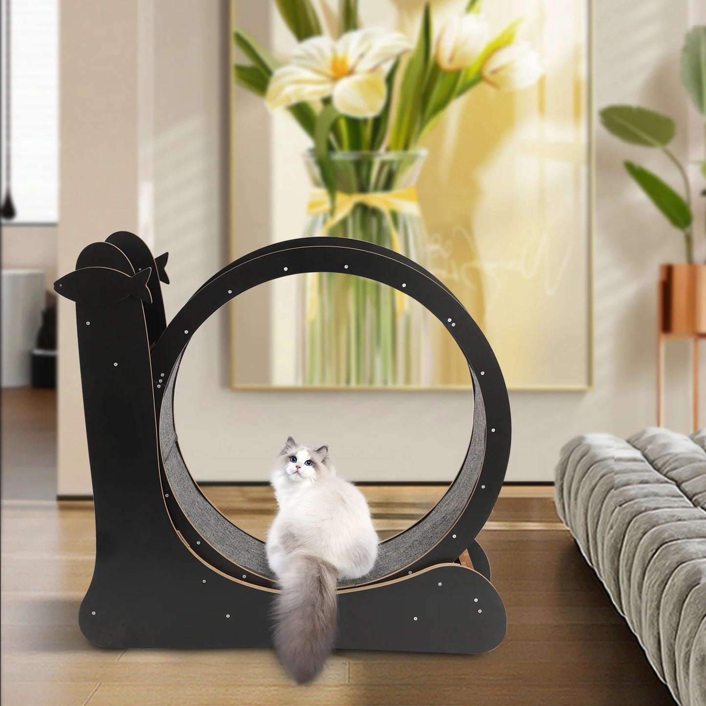 Cat Exercise Wheel Treadmill With Carpeted Runway Toy