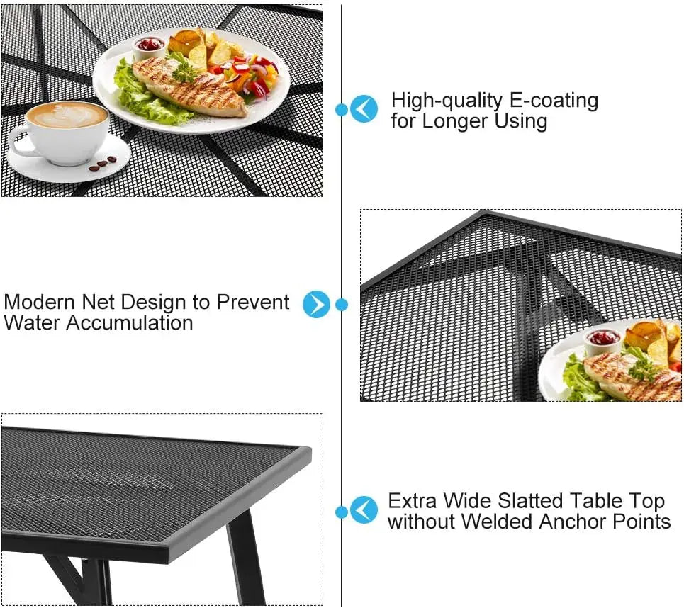 Outdoor 5 Piece Table And Chair Set With Umbrella Hole