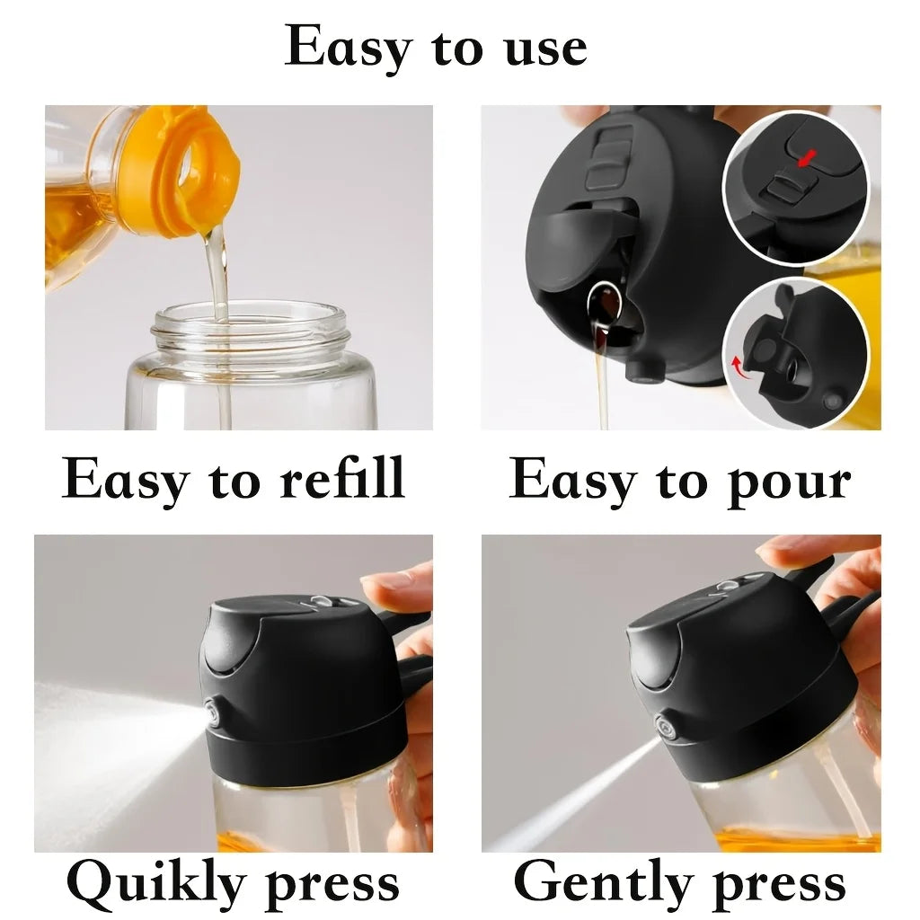 Novelty Moon Glass Oil Spray Bottles Drip Proof Dual Use Pour And Spray