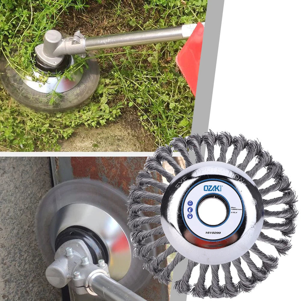 VODOOL Knot Wire Wheel Brush Disc For Weeds And Grass