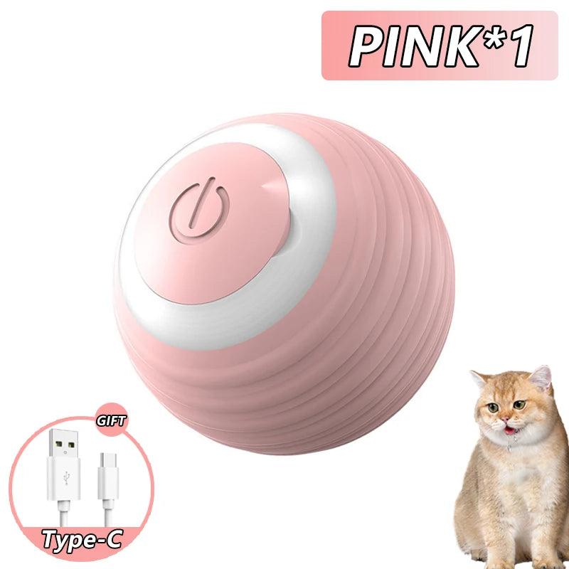 Interactive Cat Ball Toy Automatic Rolling Rechargeable Smart Pet Toy