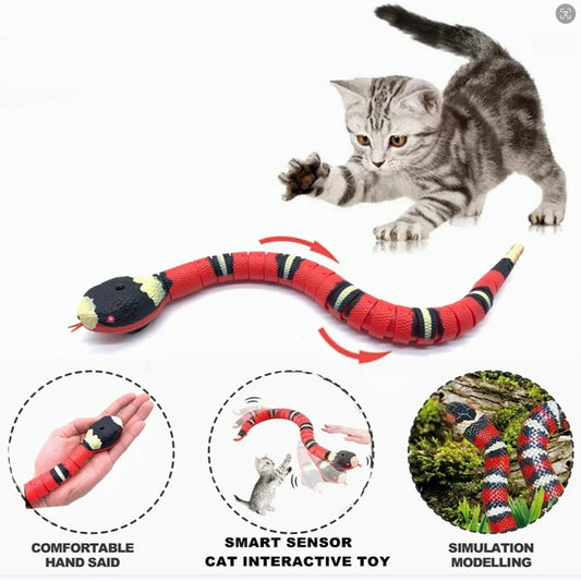 Automatic Cat Toy USB Charging Interactive Snake Teaser For Cats