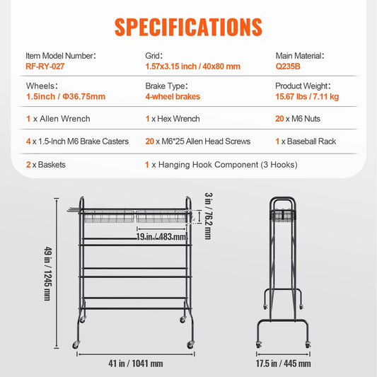 Four-Layer Rolling Basketball Rack and Shooting Training Stand