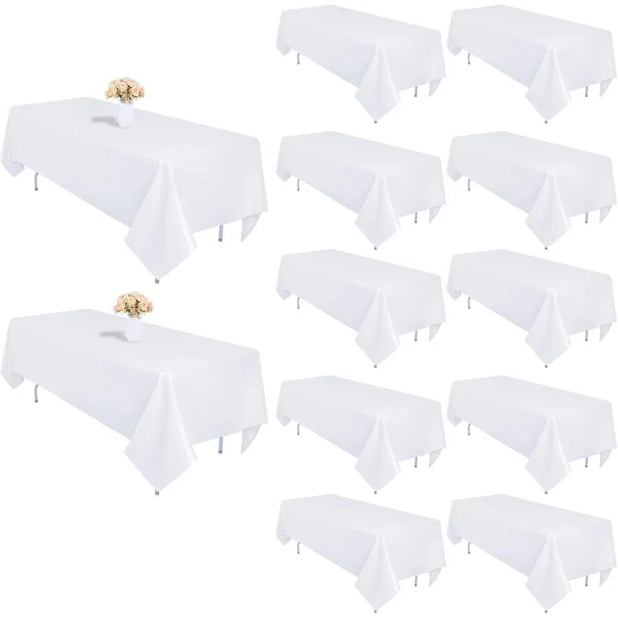 NONECN 12 Pack White Table Cloth For Rectangular Tables