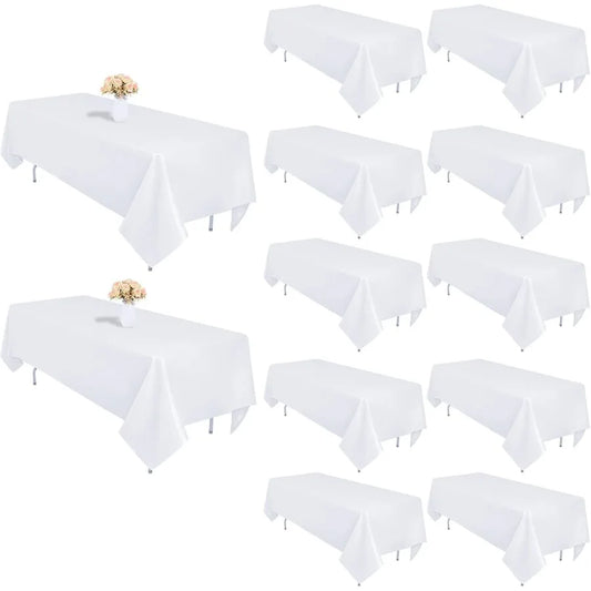 NONECN 12 Pack White Table Cloth For Rectangular Tables